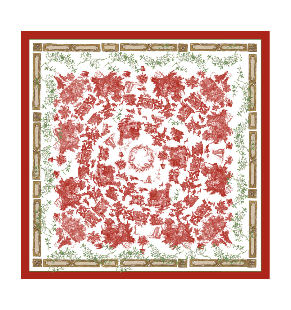 Toile cirée Noël – Beautiran au gui rouge
