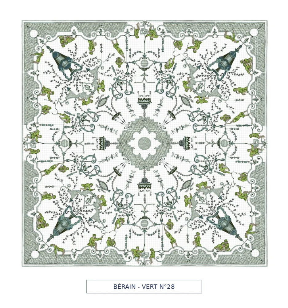 Toile cirée - Berain - verte