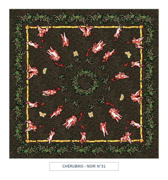 toile cirée - cherubins - noir