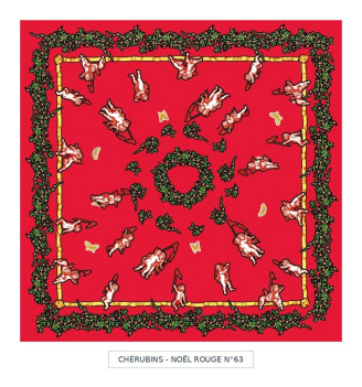 toile cirée - cherubins - rouge