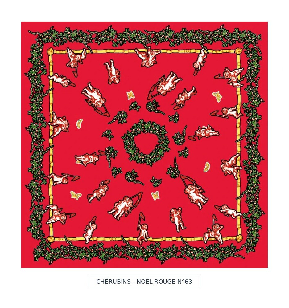 toile cirée - cherubins - rouge