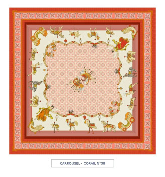 toile cirée - carrousel - rouge