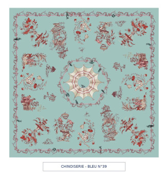 toile cirée - chinoiserie - bleu