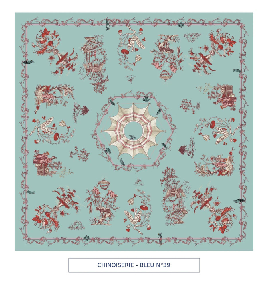 toile cirée - chinoiserie - bleu