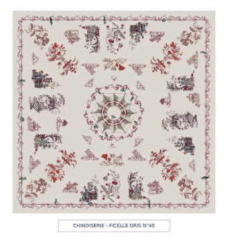 toile cirée - chinoiserie - beige
