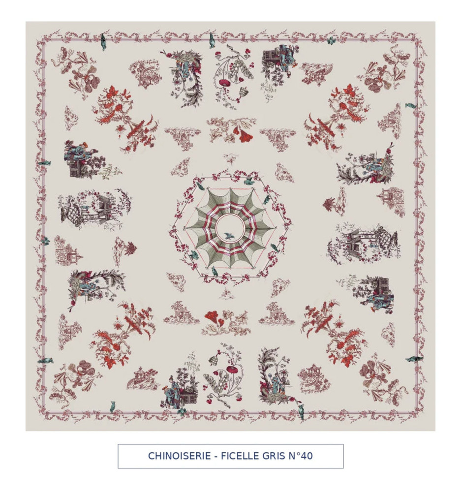 toile cirée - chinoiserie - beige