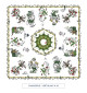toile cirée - chinoiserie - vert/rouge