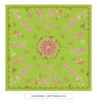 toile cirée - chinoiserie - vert cru