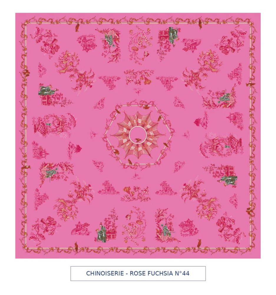 toile cirée - chinoiserie - rose fushia