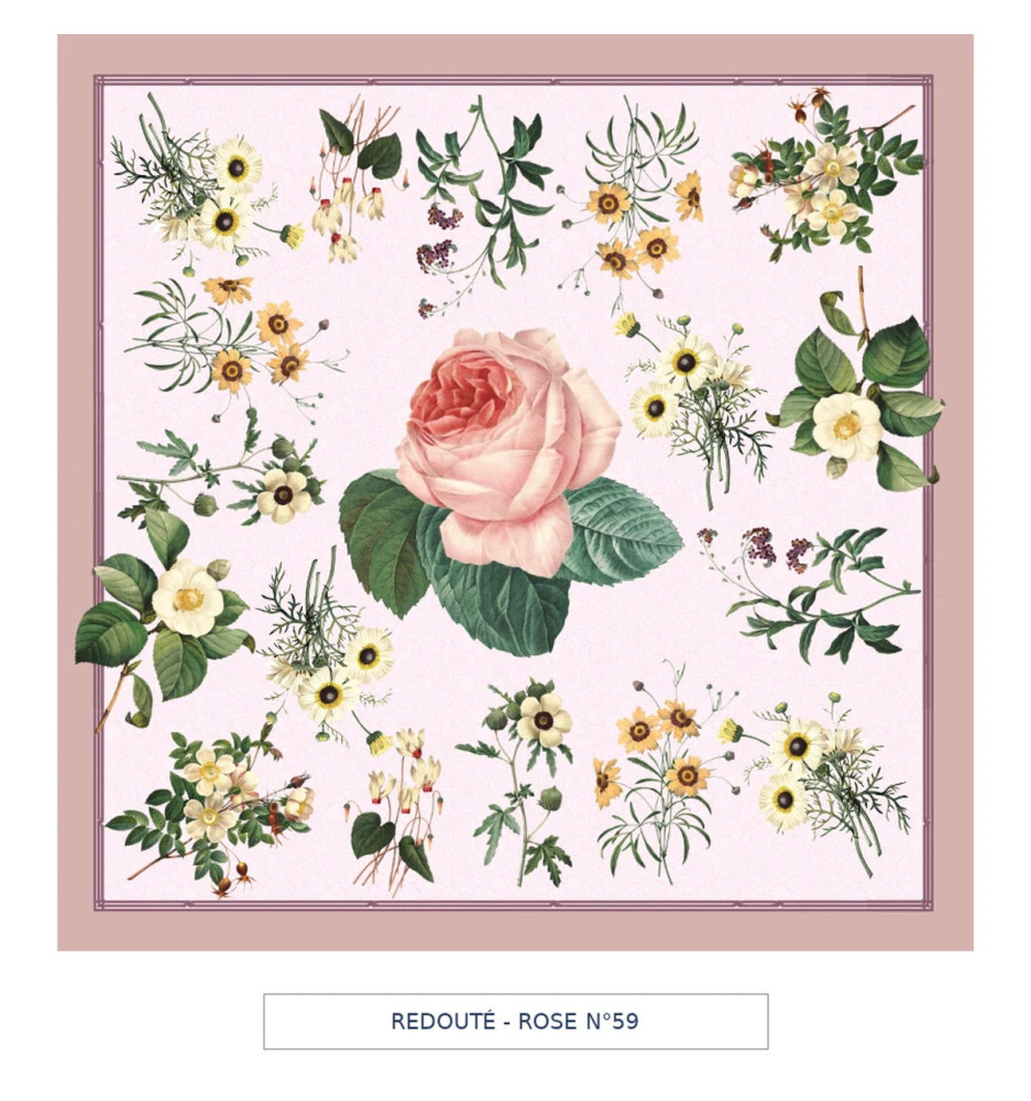 TOILE CIRÉE - Redouté - rose