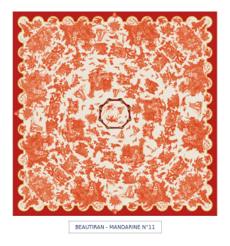 toile cirée - Beautiran toile de jouy - orange