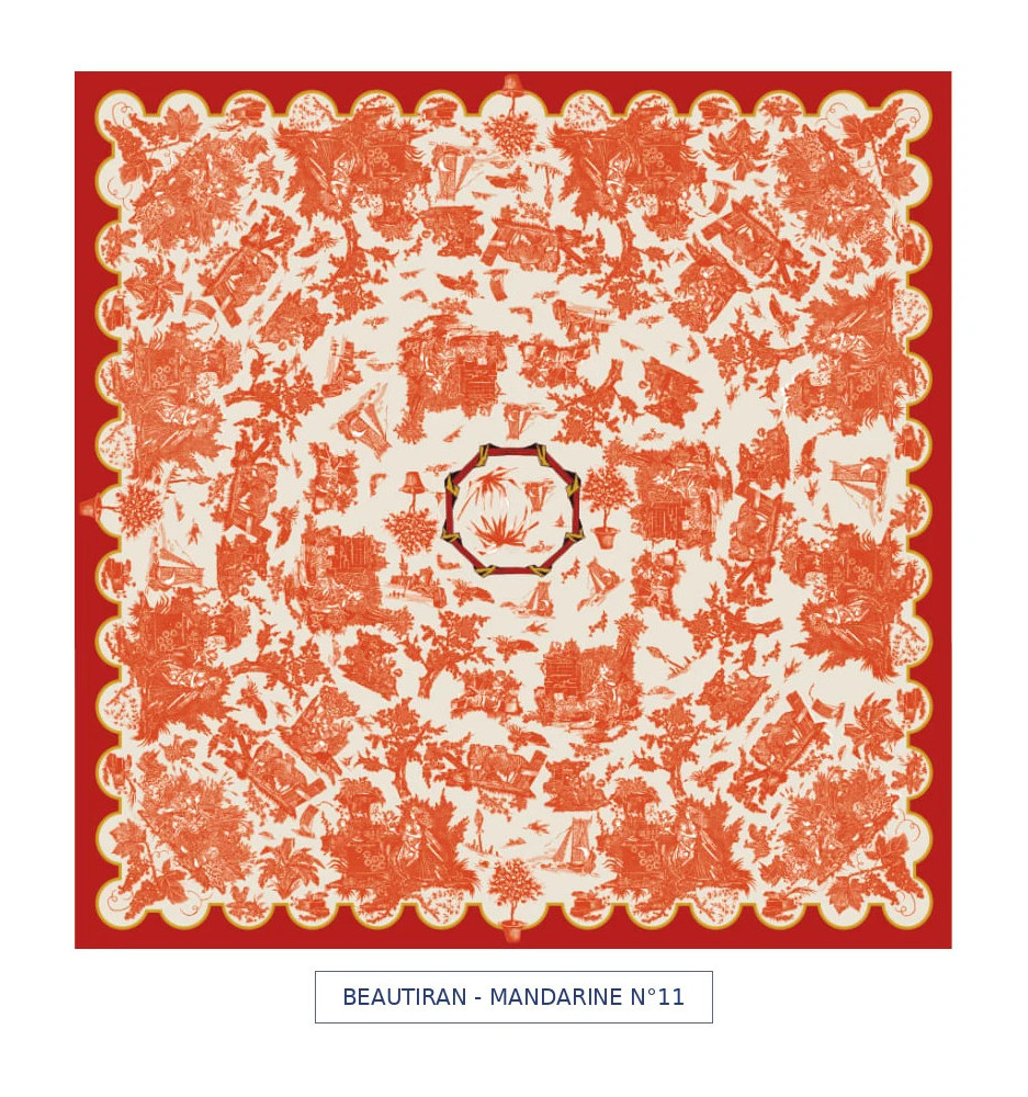 toile cirée - Beautiran toile de jouy - orange