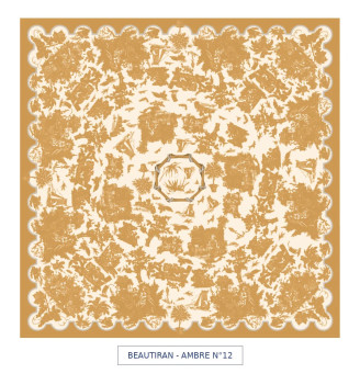 toile cirée - Beautiran toile de jouy - ambre