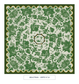 toile cirée - Beautiran toile de jouy - vert
