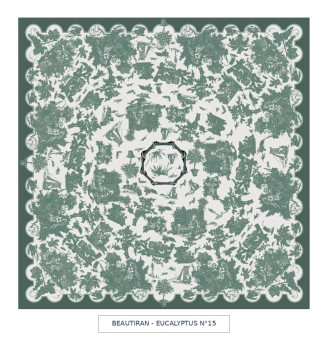 toile cirée - Beautiran toile de jouy - gris vert