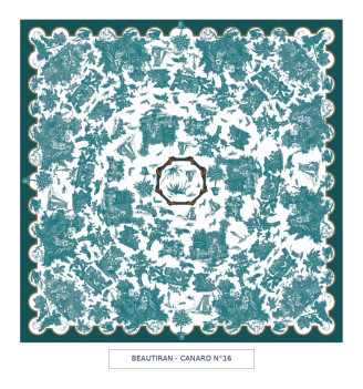 toile cirée - Beautiran toile de jouy - turquoise