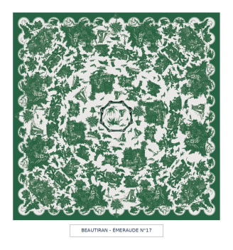 toile cirée - Beautiran toile de jouy - vert foncé