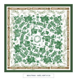 toile cirée - Beautiran toile de jouy - noël vert