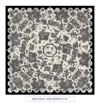toile cirée - Beautiran toile de jouy - noir