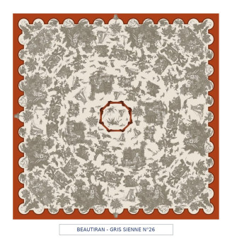 toile cirée - Beautiran toile de jouy - gris