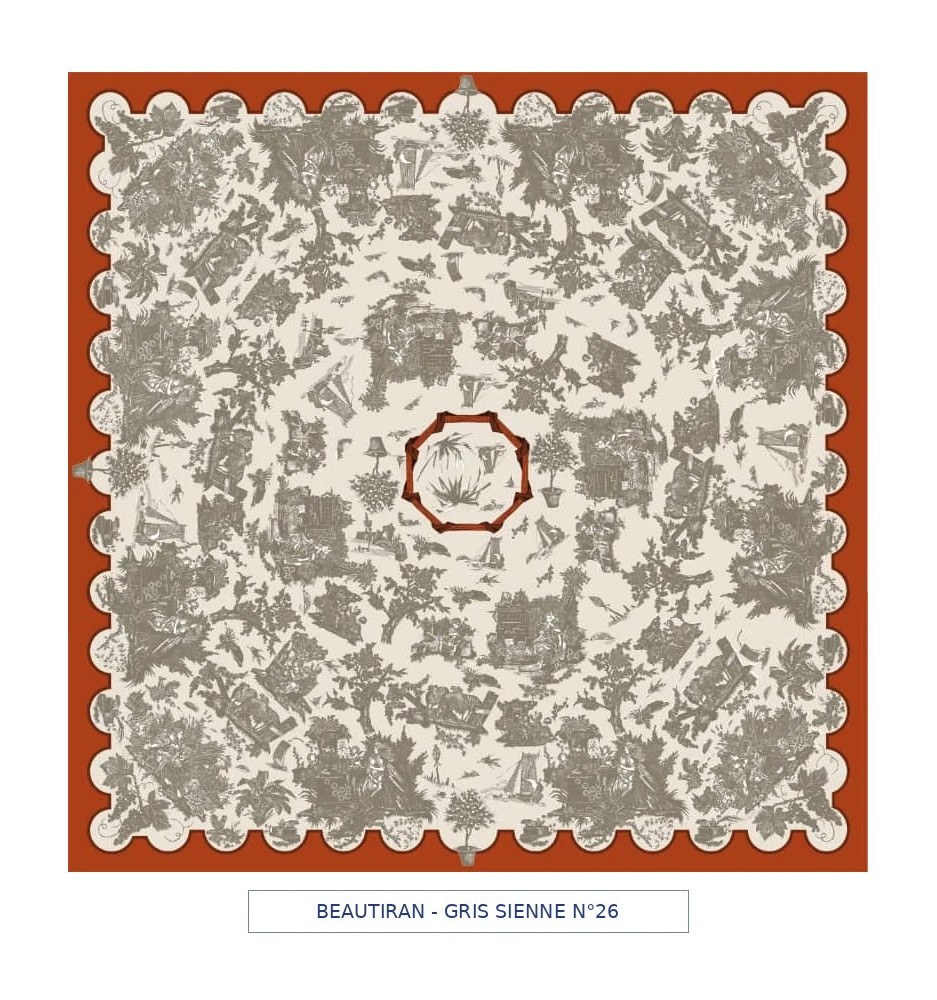 toile cirée - Beautiran toile de jouy - gris