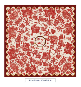 toile cirée - Beautiran toile de jouy - rouge