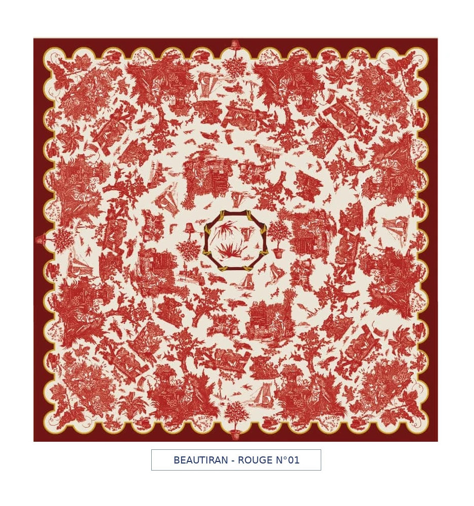 toile cirée - Beautiran toile de jouy - rouge