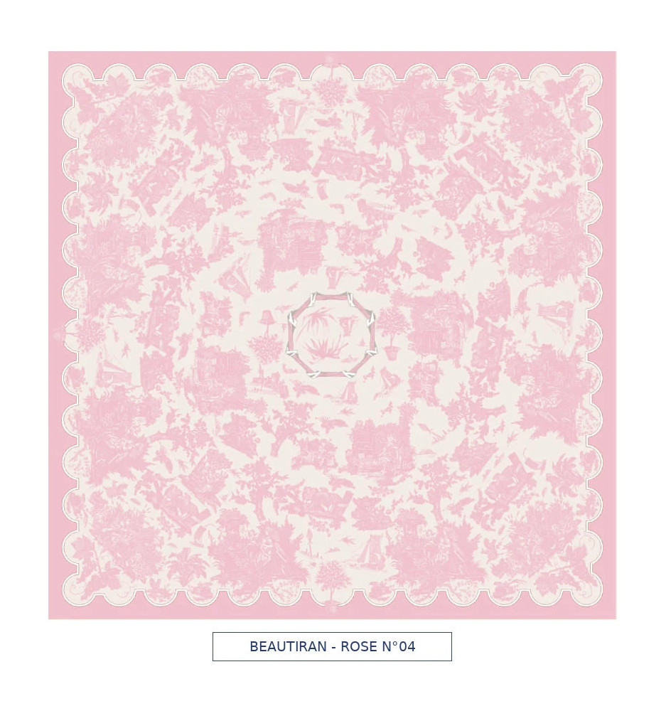toile cirée - Beautiran toile de jouy - rose pale