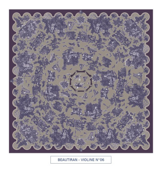 toile cirée - Beautiran toile de jouy - violet