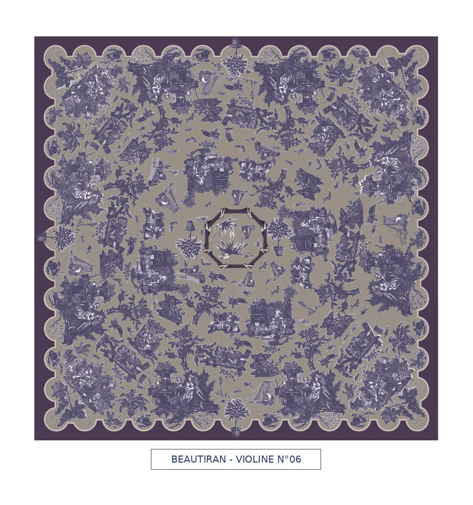 toile cirée - Beautiran toile de jouy - violet