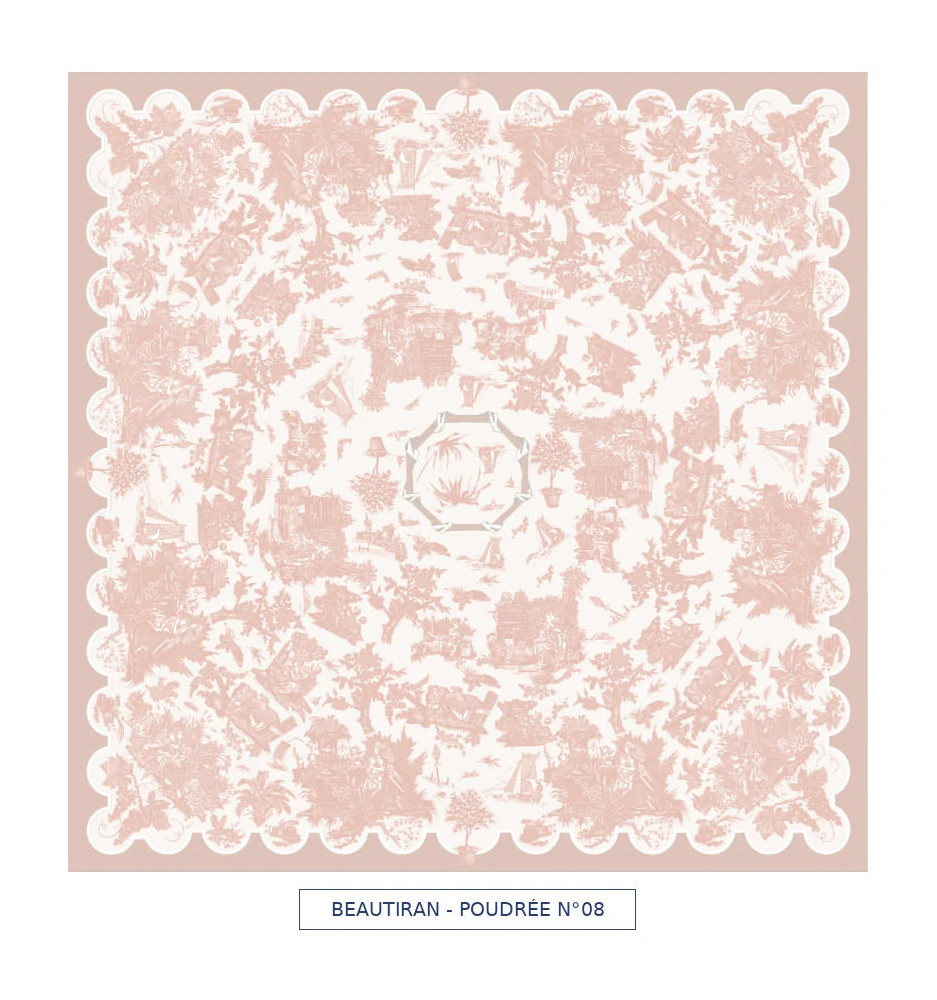 toile cirée - Beautiran toile de jouy - rose poudrée