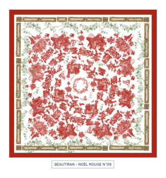 toile cirée - Beautiran toile de jouy - noel rouge
