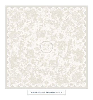 BEAUTIRAN / Toiles de Jouy : Couleur - Ficelle, Dimension - 90 x 90 cm