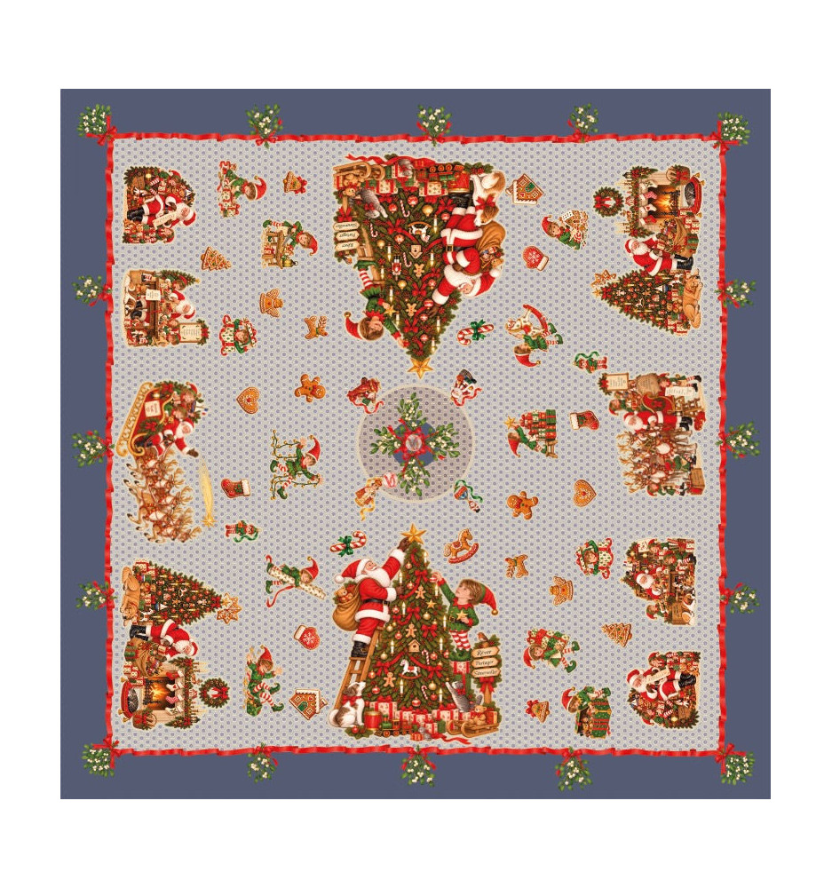 Toile cirée Noël – les lutins bleus